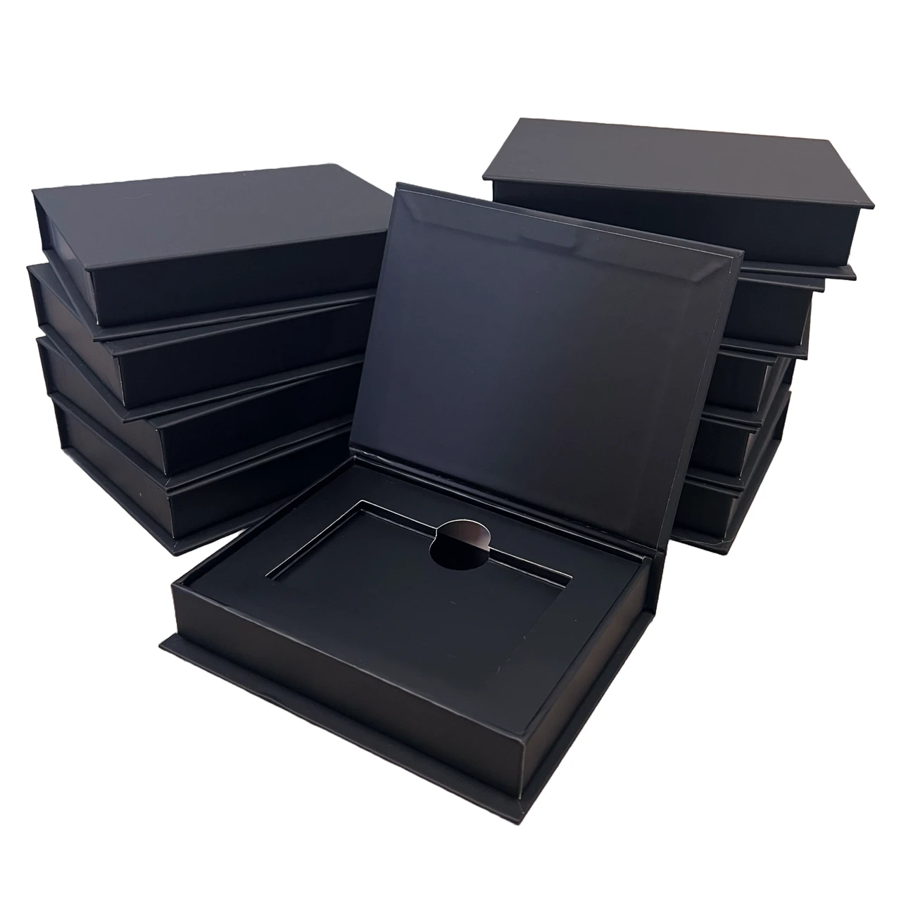 10 Boxes Black Magnetic Gift Card Boxes - Comes with Insert - Fits a Standard Gift Card