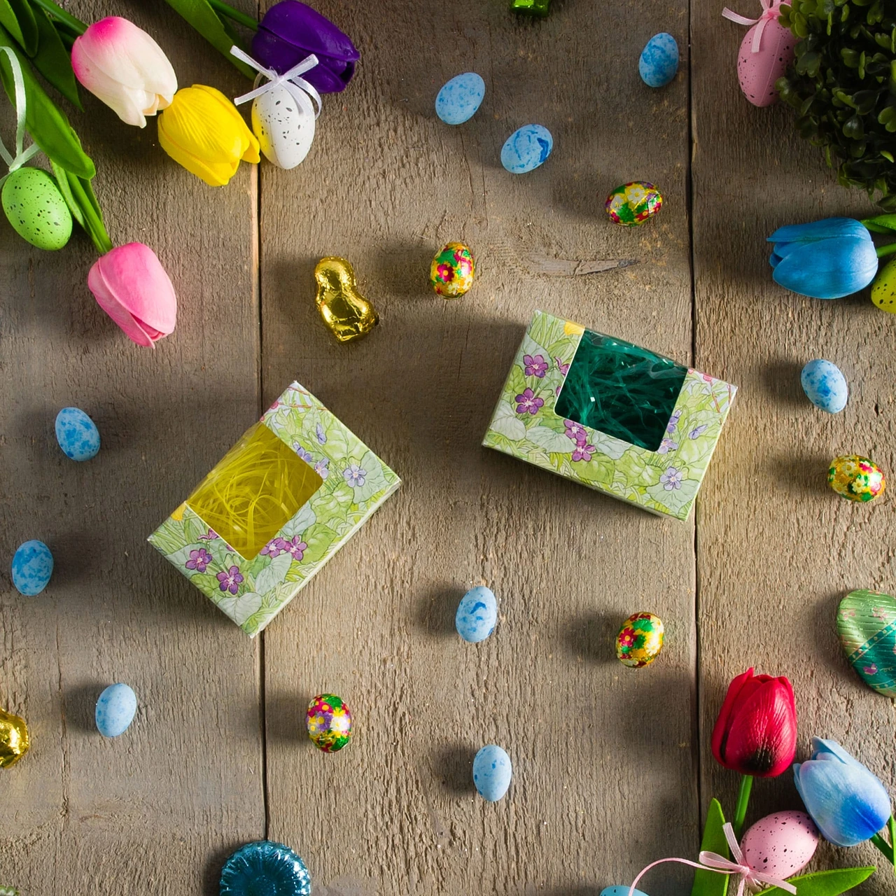 250 Boxes - 1/4 lb. Easter Garden - Egg Boxes 3-5/8" x 2-3/8" x 2-3/8"