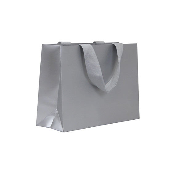 100 Bags - 5th Avenue Luxury Paper Bags - Silver 12-1/2" x 4.5" x 9"