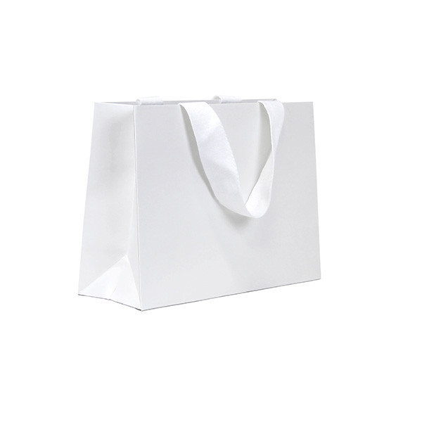 100 Bags - 5th Avenue Luxury Paper Bags - White 12-1/2" x 4-1/2" x 9"