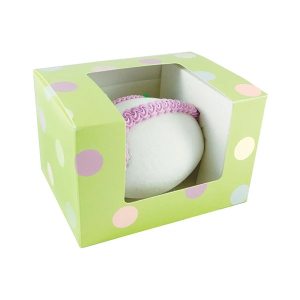 250 Boxes - 2 lb. Green Polka Dots - Easter Egg Boxes