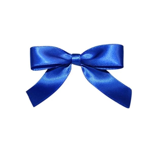 5/8" Ribbon - Pre-Tied Satin Twist Tie Bows - Royal - 100 Bows