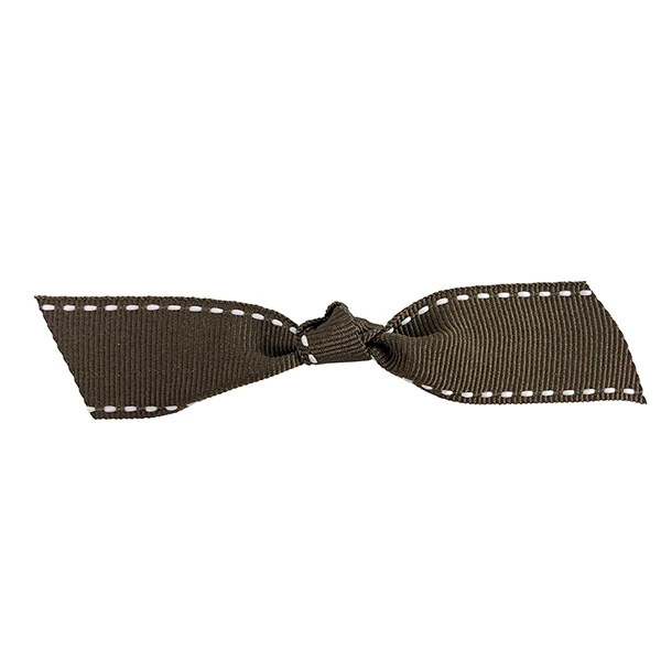 7/8" Brown / White Grosgrain