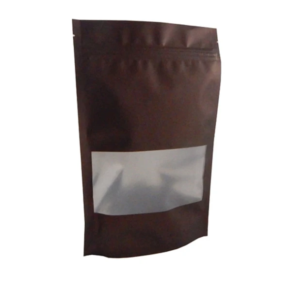 500 Bags - Zipper Candy Stand Up Pouch Brown - 6" x 2-1/2" x 9"