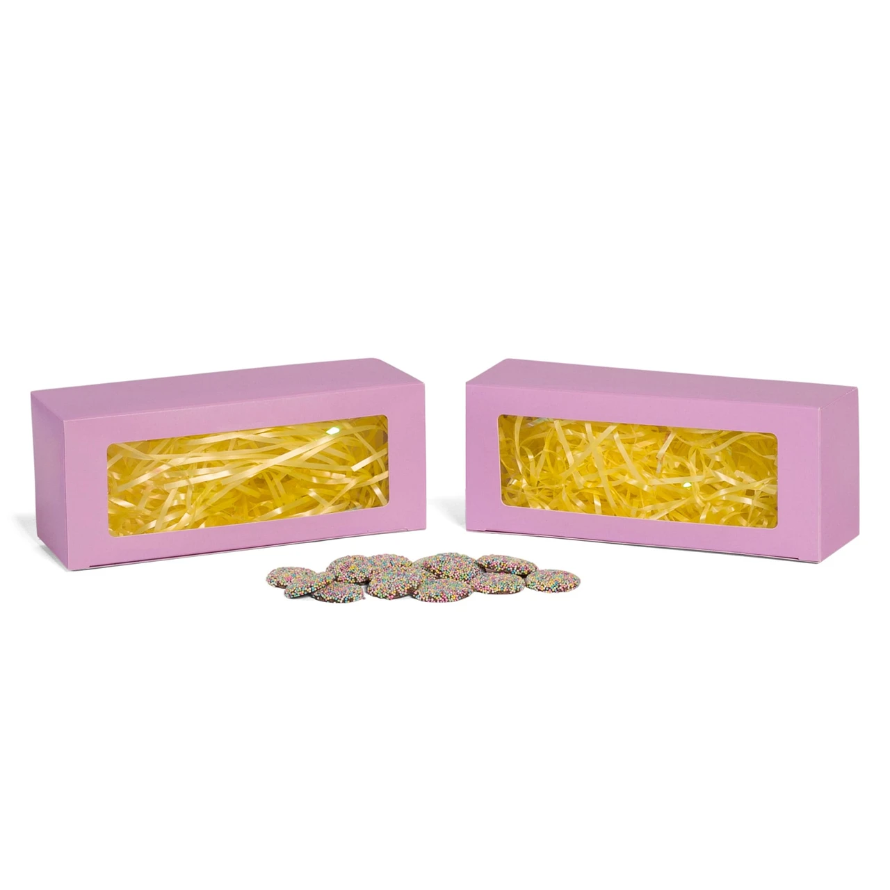 100 Boxes - Lavender Bakery Boxes with Window - 8" x 3-1/4" x 2-1/2"