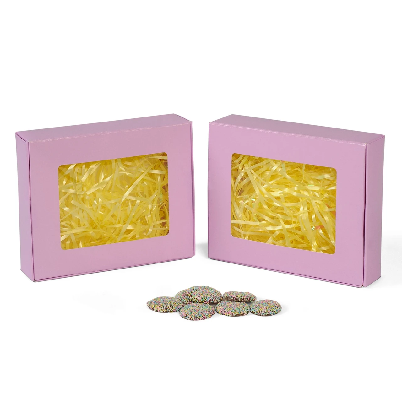 100 Boxes - Lavender Bakery Boxes with Window - 6" x 5" x 1-1/2"