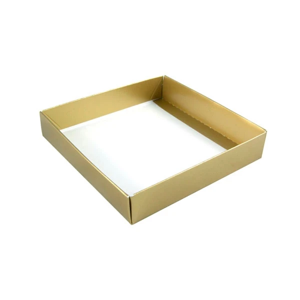 250 Bases - 8 oz. Candy Box Bases - Gold - 5-9/16" x 5-9/16" x 1-1/8"