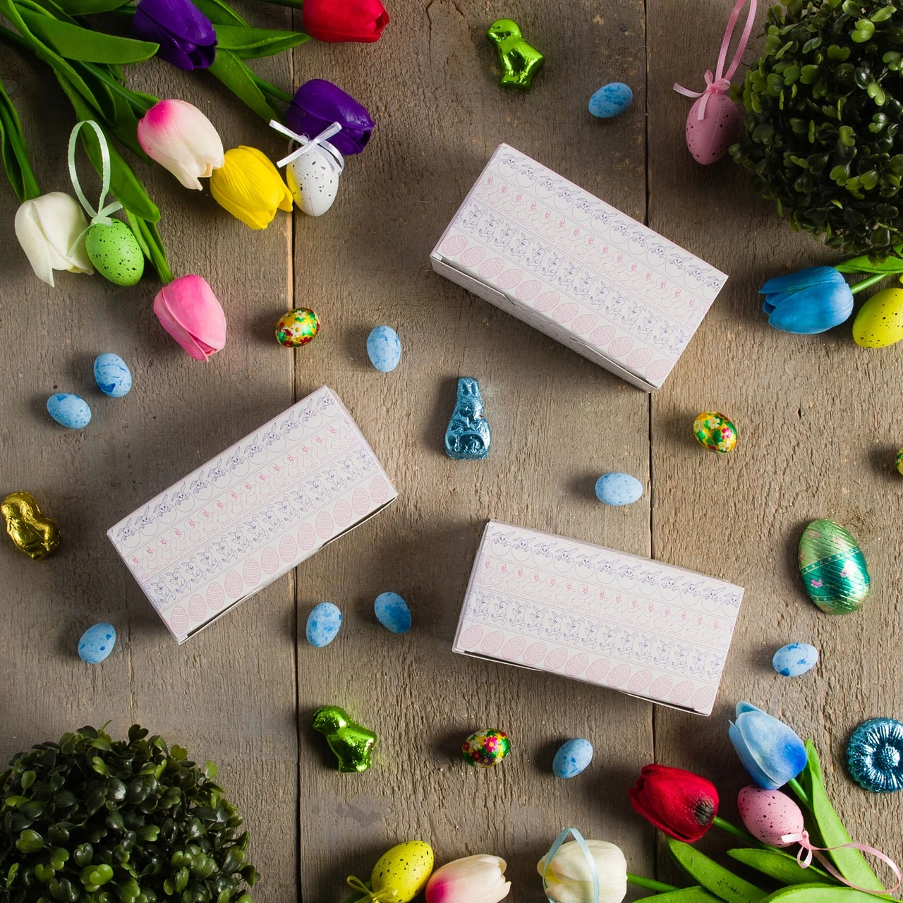 250 Boxes 1/2 lb. Candy & Fudge Boxes Bunnies & Chicks
