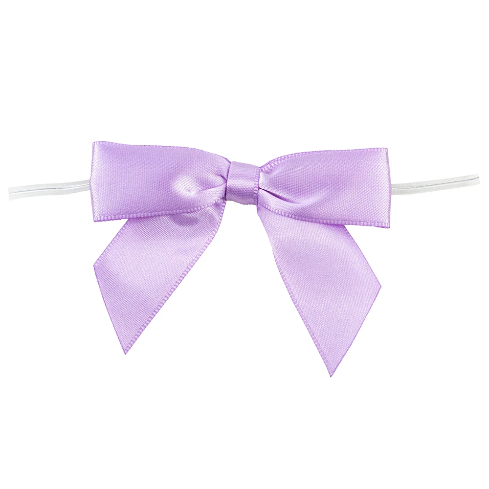 5/8" Ribbon - Pre-Tied Satin Twist Tie Bows - Chocolate Brown - 100 Bows