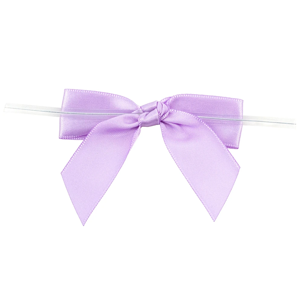 5/8" Ribbon - Pre-Tied Satin Twist Tie Bows - Chocolate Brown - 100 Bows