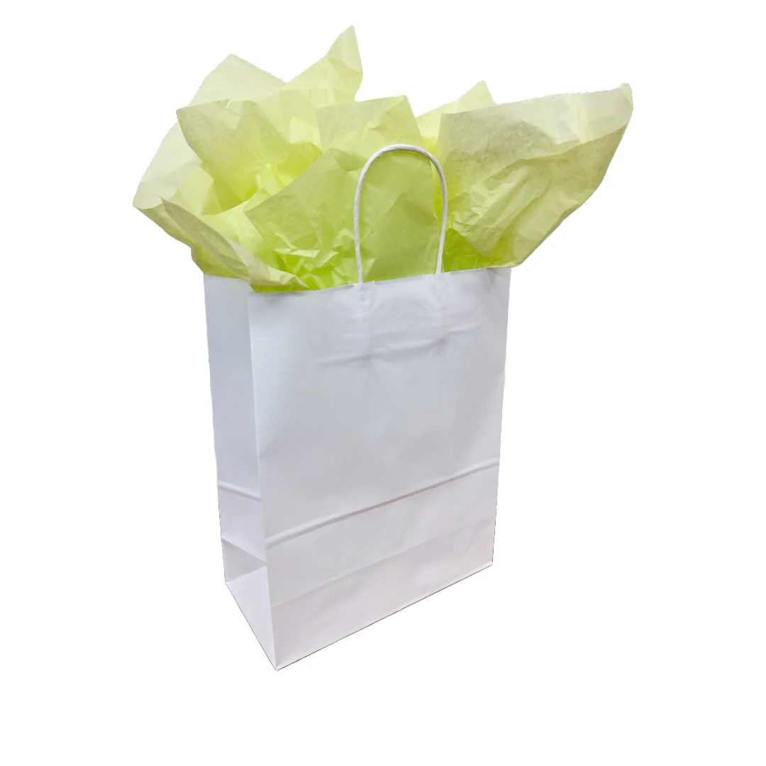 White Kraft Paper Bags - 10" x 5" x 13" 250 Bags/Case