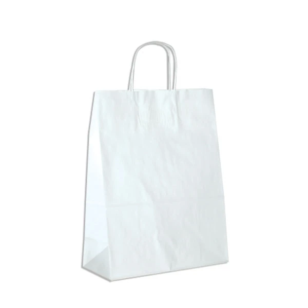 White Kraft Paper Bags - 10" x 5" x 13" 250 Bags/Case