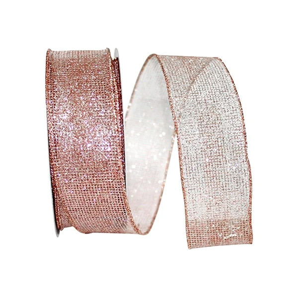Rose Gold Micro Mesh Wired Ribbon - 1.5" x 20 Yds