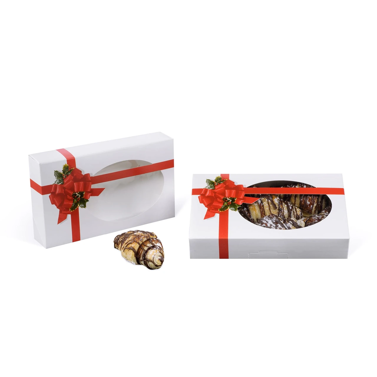 250 Boxes Small Grease Resistant Cookie/Bakery Boxes - Ribbon N' Holly