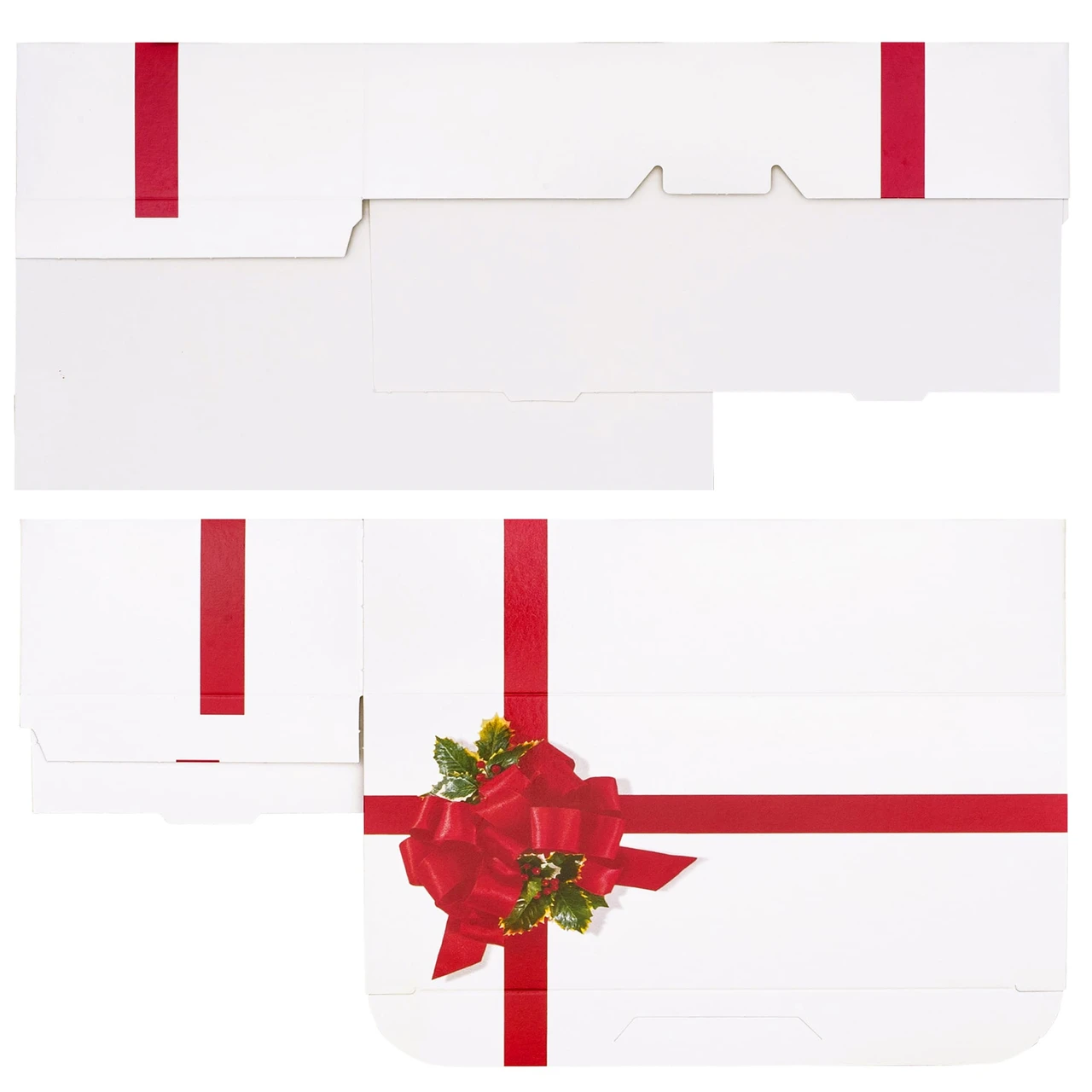250 Boxes - 2 lb. Candy & Fudge Boxes - Christmas - Ribbon N' Holly