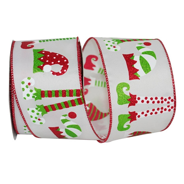 Elf Legs & Hats Wired Ribbon - 2.5" x 10 Yds