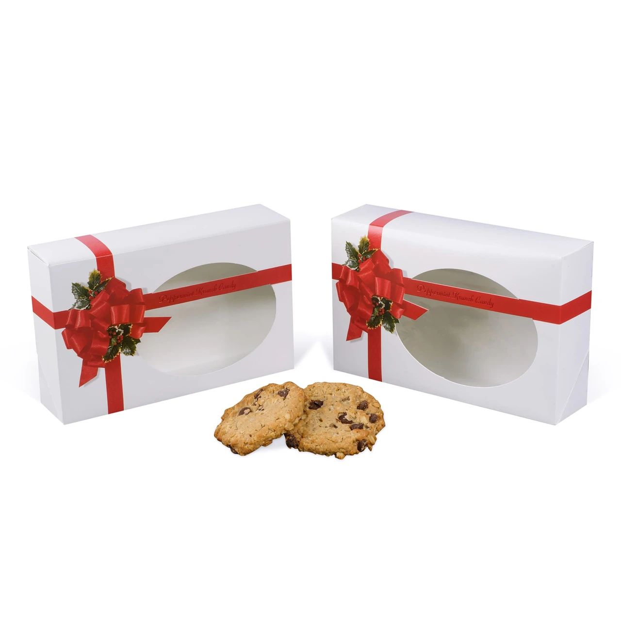 10 Boxes - Medium Grease Resistant Cookie/Bakery Boxes - Ribbon N' Holly