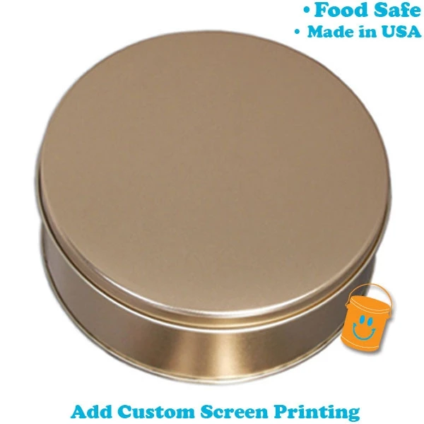 12 Tins - Round Cookie Tins - 9-7/8 Dia. x 3-1/2 H - Gold