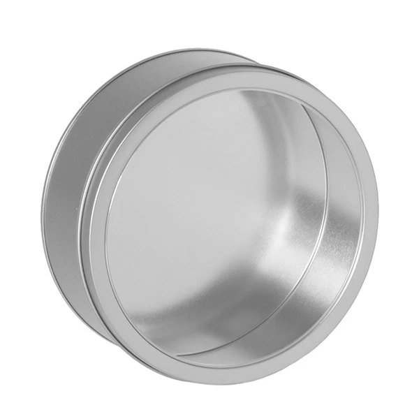 12 Tins - Round Cookie Tins - 9-7/8 Dia. x 3-1/2 H - Platinum with Window