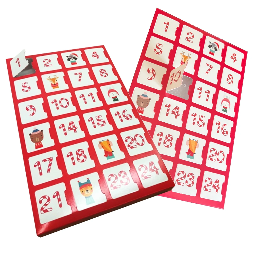 50 Boxes - Fillable (Empty) Advent Calendar Candy Boxes - Candy Cane (trays sold separately)