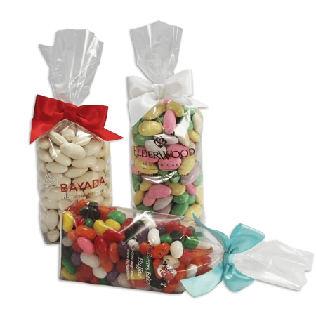 Medium 2-5/8" x 10-1/4" x 1-7/8" Clear Hard Bottom Poly Cello Bags - 2.5 Mil Gauge - Heat Sealable 100 per pack