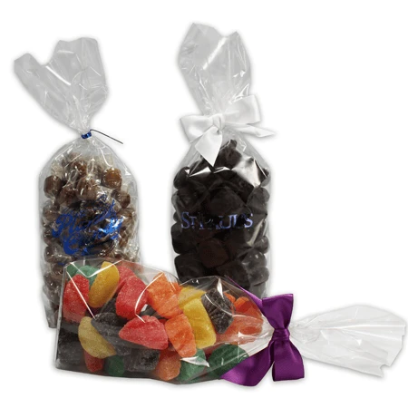 Large 3-1/4" x 12" x 2" Clear Hard Bottom Poly Cello Bags - 2.5 Mil Gauge - Heat Sealable 100 per pack
