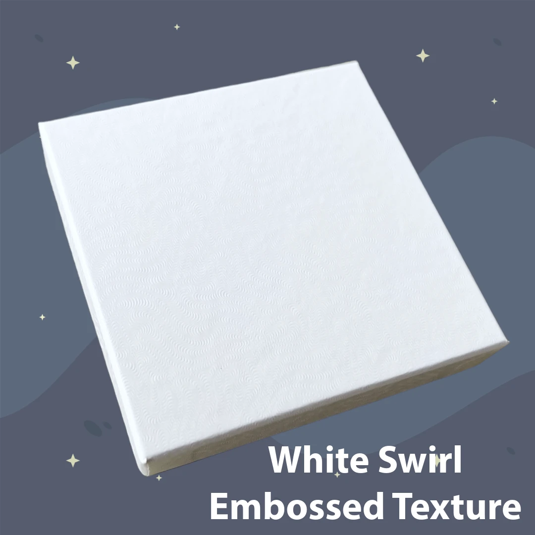 100 Boxes - White Swirl Jewelry Box - 3-1/2" x 3-1/2" x