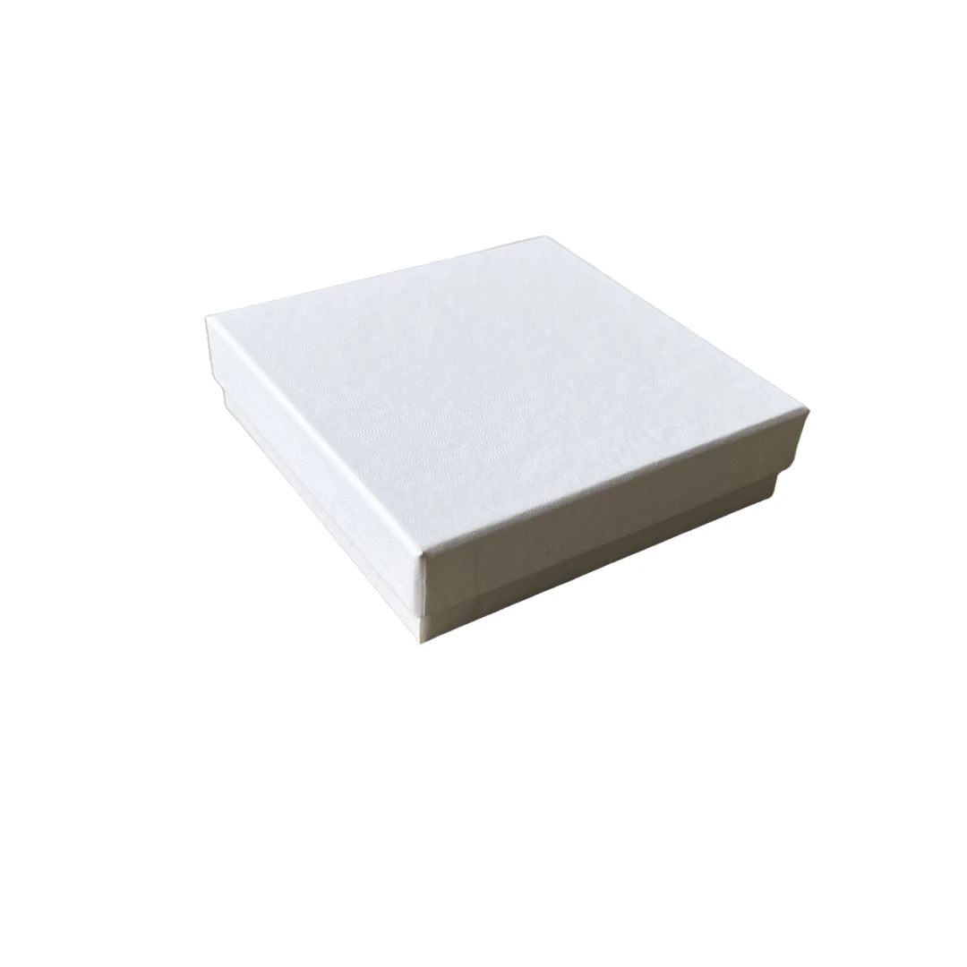 100 Boxes - White Swirl Jewelry Box - 3-1/2" x 3-1/2" x
