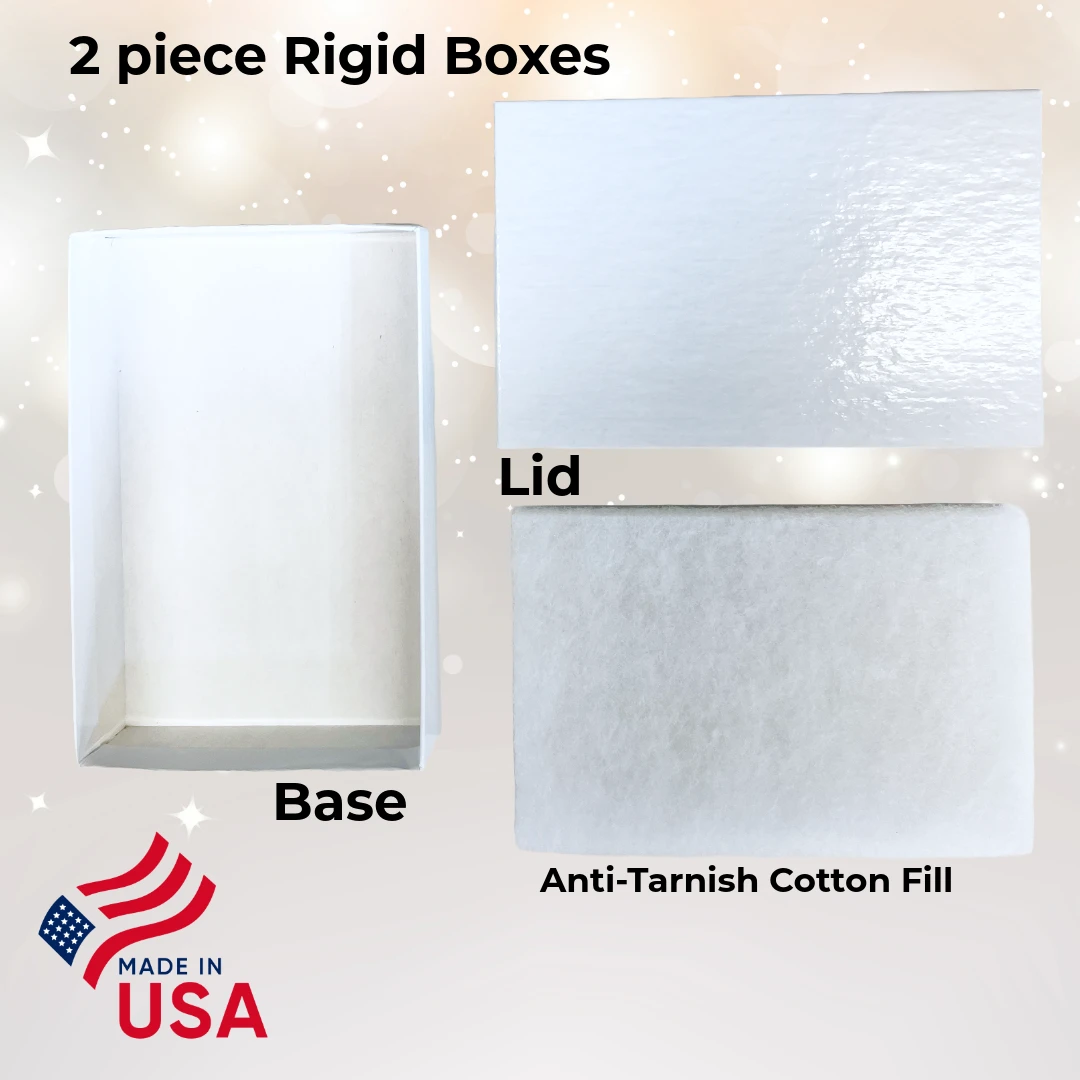 100 Boxes - White Swirl Jewelry Box - Large - 5-7/16" x 3-1/2" x 1"