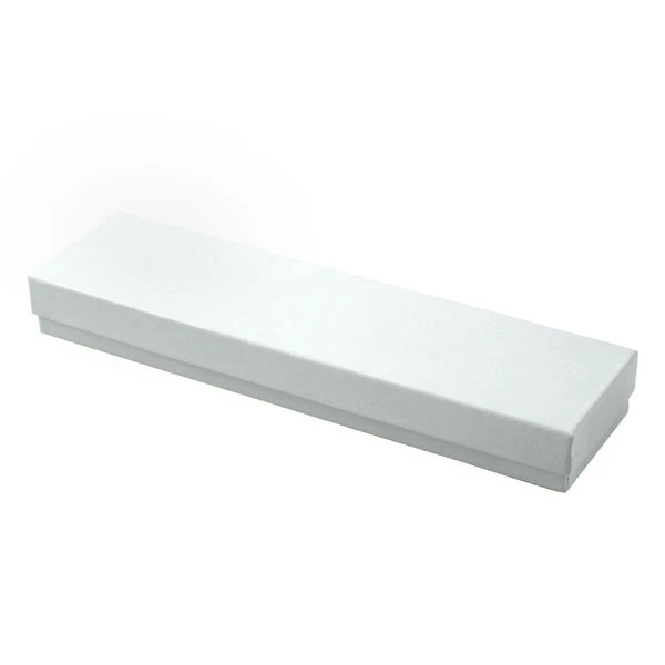 100 Boxes - White Swirl Jewelry Box - Necklace - 8" x 2" x 7/8"