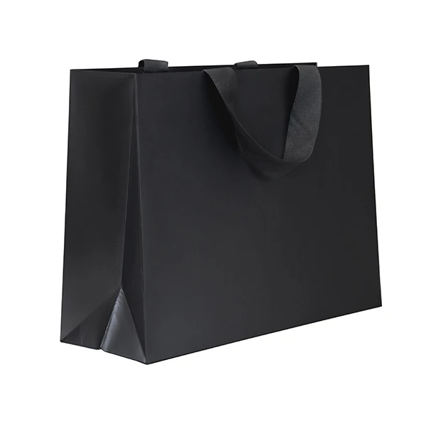 50 Bags - 5th Avenue Luxury Paper Bags - Black 17"x 6" x 12-3/4"