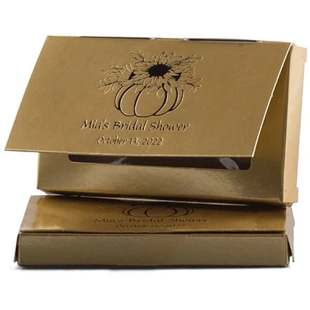 250 Boxes - Gold Business Card Boxes with Windows-Book Style Flap
