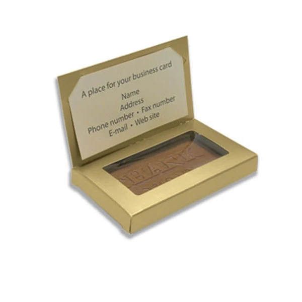 250 Boxes - Gold Business Card Boxes with Windows-Book Style Flap