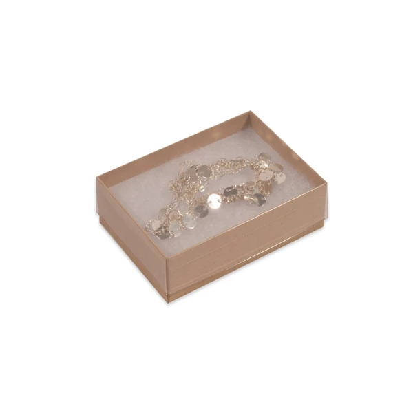 100 Boxes - Clear Top with Kraft Bases Jewelry Boxes - 3" x 2-1/8" x 1"