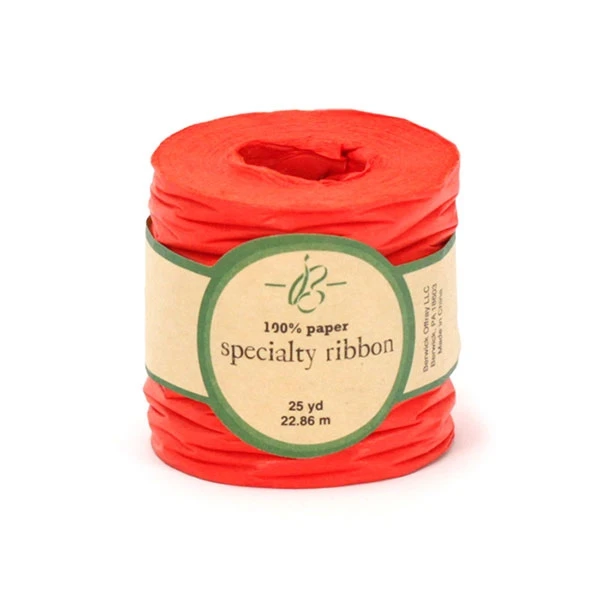 Red Bella Terra Paper Ribbon - 1-1/2" (25 Yds/Roll)