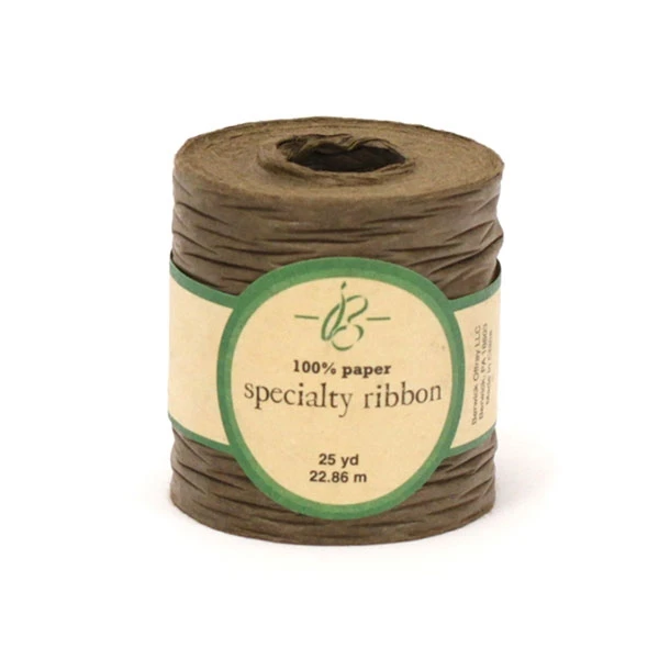 Chocolate Bella Terra Paper Ribbon - 1-1/2" (25 Yds/Roll)
