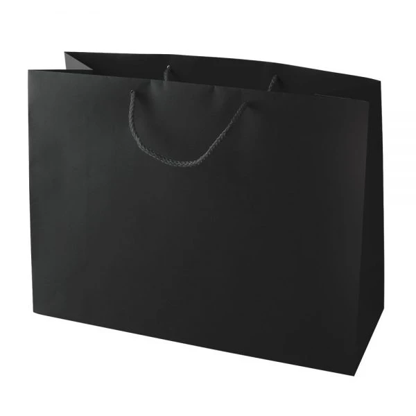 Black Matte Laminated Eurotote Bags - 20" x 6" x 16" - 100 Bags/Case