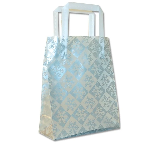 Frosted Bags Petite - Snowflake Check Silver 100 Bags/Case