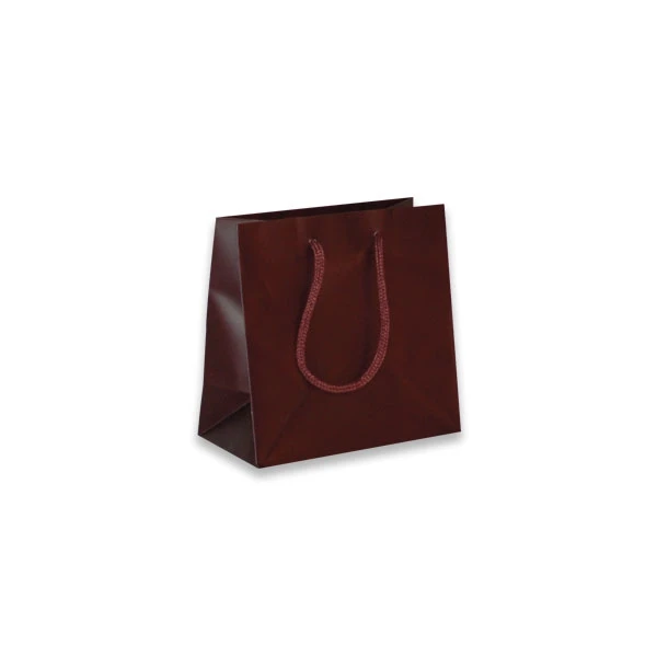 100 Bags - Matte Laminated Euro Paper Bags - Burgundy - 6-1/2" x 3-1/2" x 6-1/2"