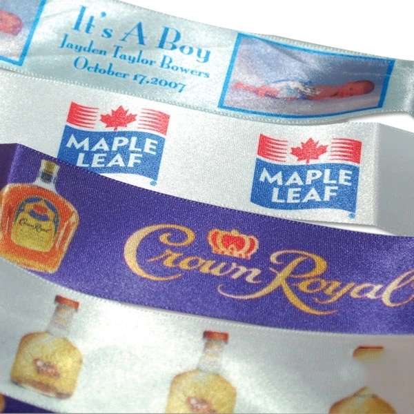 Custom Full Color Printed Satin Ribbons (500 Yards Minimum)