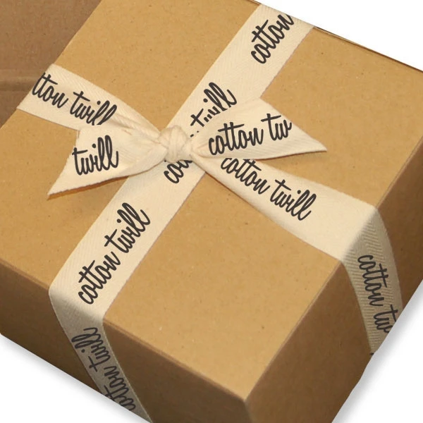 Custom Branded Cotton Twill Ribbons-100% Cotton 3000 Yards (30 Rolls)