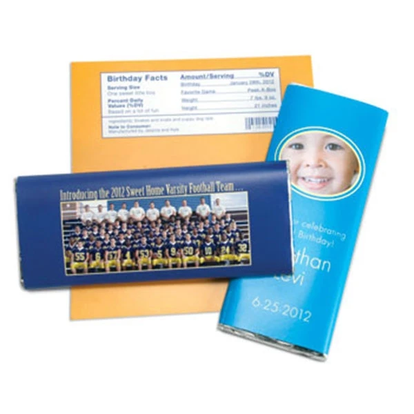 Full Color or Photo Printed Candy Bar Wrappers - 5-1/4" x 5-1/2 Wrappers