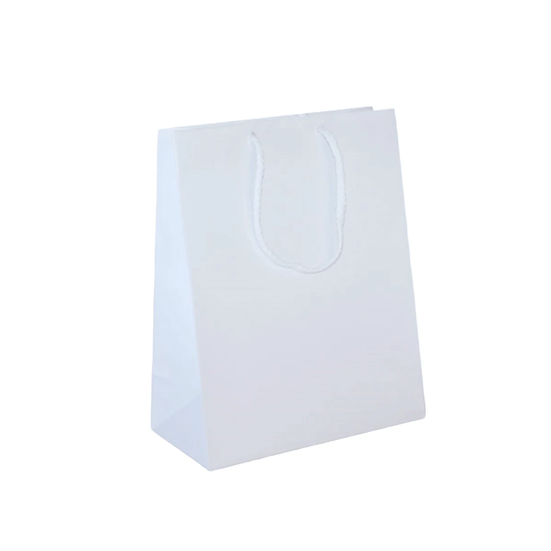 White Matte Laminated Eurototes - 8" x 4" x 10" - 100 Bags/Case