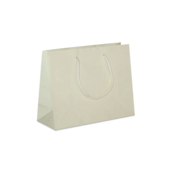 Ivory Matte Laminated Eurototes - 9" x 3.5" x 7" - 100 Bags/Case