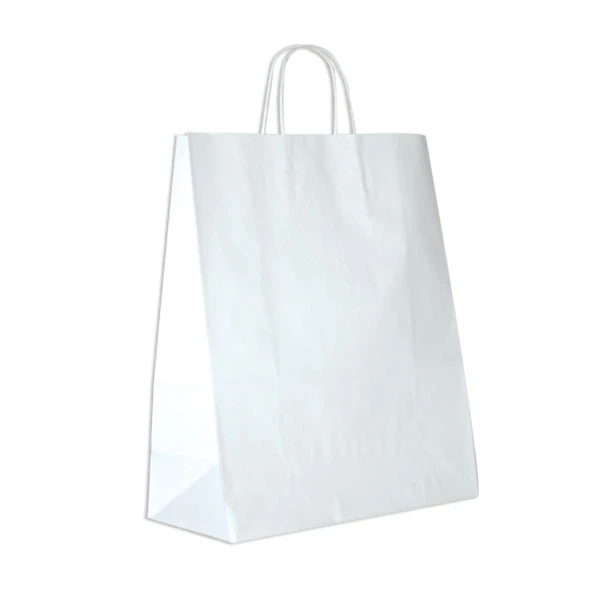 White Kraft Paper Bags - 13" x 6" x 15" - 250 Bags/Case