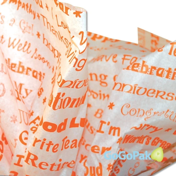 4800 Sheets - 20" x 30" - Custom Printed Premium White or Kraft Tissue Paper