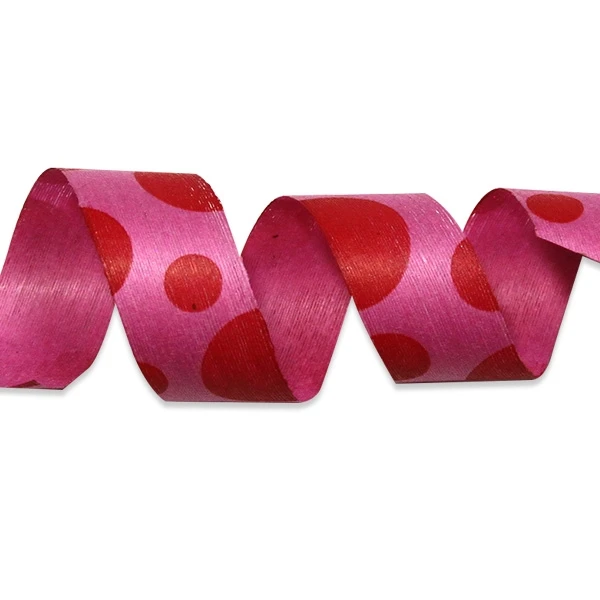 Bubblegum Dots Cotton Curling Ribbon - 1/2" x 100 Yds. 1