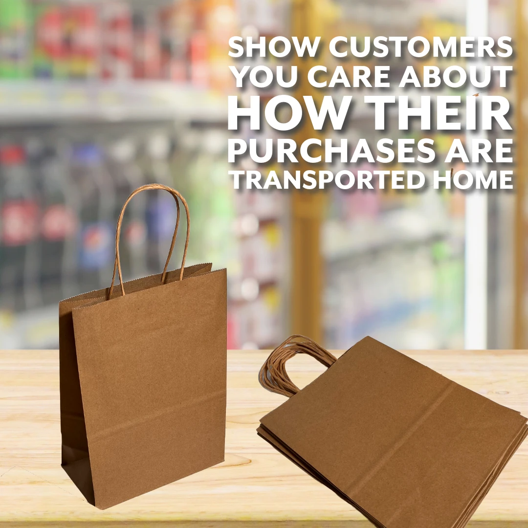 250 Bags - Recycled Kraft Paper Bags - 8.25" x 4.33" x 10.6"