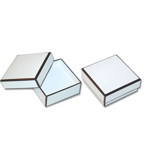 Berkeley Jewelry Boxes - 3" x 3" x 1-1/4" - White -100 Boxes/Case
