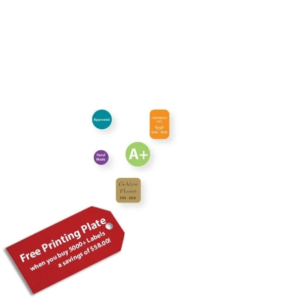 1000 Labels - Ink Printed Labels - Very Small Shapes